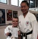 Sensei with student after grading