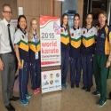 The 'Queensland Contingent': Sensei Sean Lawrence, Sensei Robyn Choi, Alannah Schramm, Belinda Monckton (Seiha/Karate Budokan), Jack Megraw (Kodomon), Riana Loffel (Seiha/Karate Budokan), and Shihan Wayne McDonald (Karate Budokan)